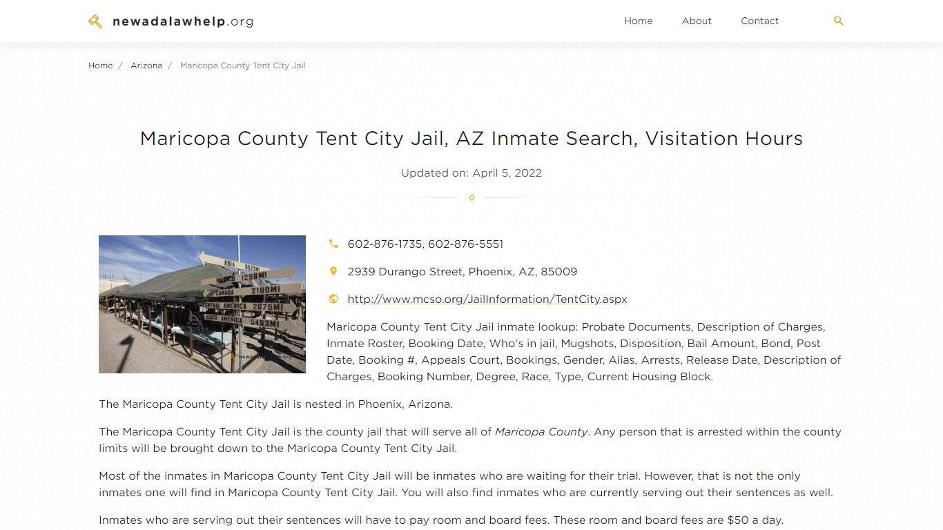 Maricopa County Tent City Jail, AZ Inmate Search ...