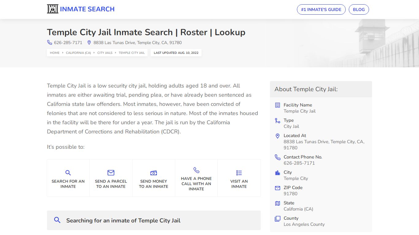 Temple City Jail Inmate Search | Roster | Lookup