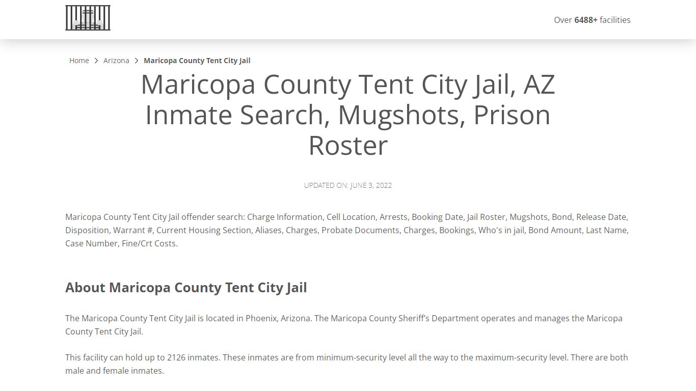 Maricopa County Tent City Jail, AZ Inmate Search, Mugshots ...